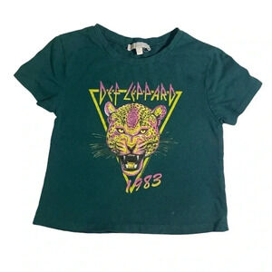 254 gb girls Def Leopard semi cropped top